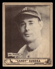 1940 PLAY BALL STEVE SUNDRA 122 VG-EX RC BASEBALL NEW YORK YANKEES