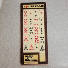 Vintage 1980s Blackjack Dilemma Las Vegas Souvenir Promo Card Tile Slide Puzzle