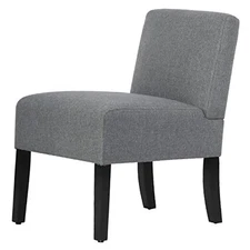  Dining Chairs for Living Room Armless Chair Modern Design Fabric 1 Grey
