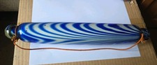 Antyczny wiktoriański wałek rolkowy Nailsea Blue Swirl