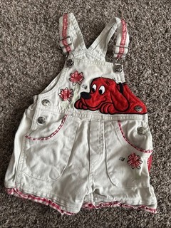 Vintage Clifford Y2K Overalls 12M Big Red Dog 100 Cotton