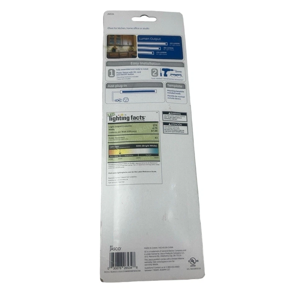 NIB GE LED Under Cabinet Light 10 In 275 Lumen Plug-In Install Slim Modern - Image 3 of 4