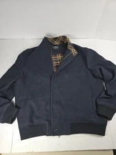 Rodd & Gunn Wensleydale Navy Jacket 2XL Woven Italy Harrington Casual Full Zip