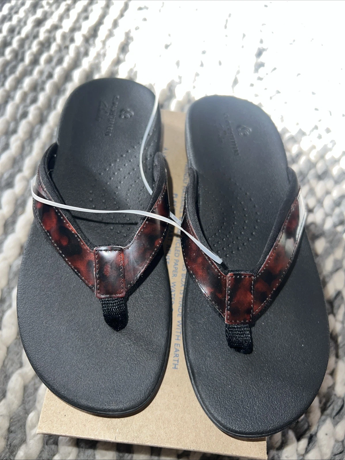 Sandali infradito donna Clarks tartaruga brio sol nuovi taglia 7 medium