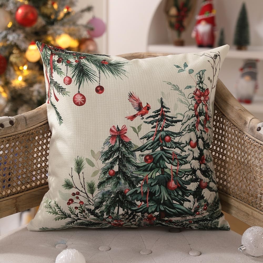 Christmas Pillow Covers 18x18 Inch,Outdoor 18" x 18" (Pack of 2) Green