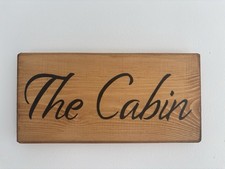 The Cabin Wooden Sign Plaque Handmade Home Decor House Warming Retro Gift Shop