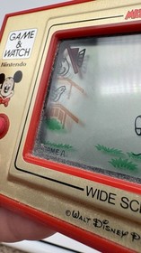 80s Vintage Nintendo Game & Watch Mickey Mouse Handheld Wide screen WORKS