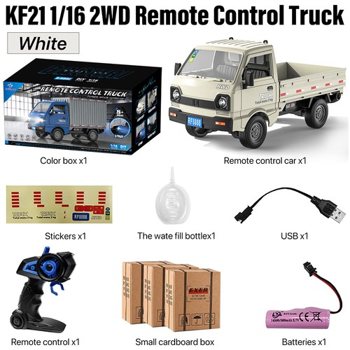 Coche camión KF21 RC camioneta 1:16 2,4 GHz camioneta 2x2 con luces LED control remoto - Imagen 8 de 13