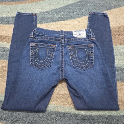 True Religion Curvy Skinny Jeans Womens 26 Dark Wash Made USA