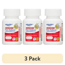 (3 pack) Equate Extra Strength Pain Reliever Acetaminophen Caplets 500mg 100 CT.