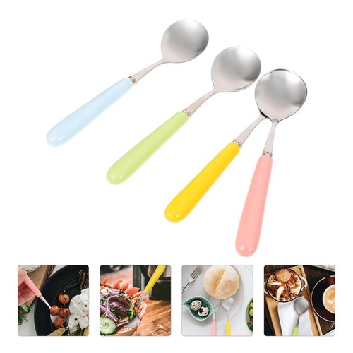 4Pcs Dekorative Portion Löffel Demitasse Löffel Eis Mischen Löffel Obst Löffel