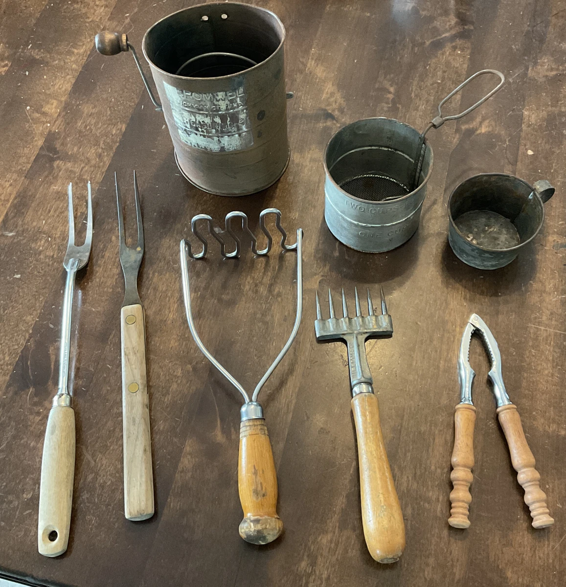 Lot Of 30+ Vintage Kitchen Utensils Mixed Kitchen Aluminum Gadgets