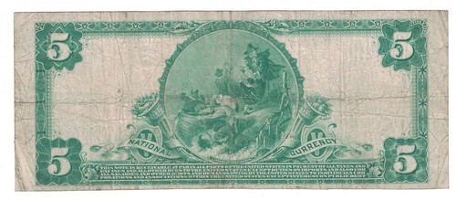U.S. (Quincy, IL) - Series of 1902 $5.00 National Currency Banknote - Picture 2 of 2