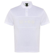 HUGO BOSS WHITE MENS POLO PERCY HERITAGE WHITE 50538111100