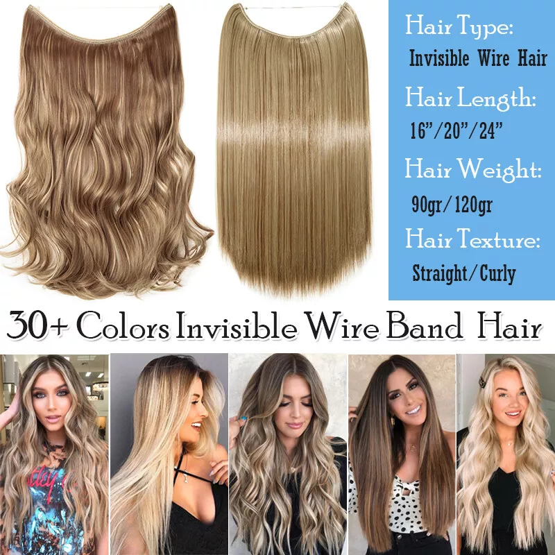 Long Straight 3/4 Full Head One Piece 20 inchs Invisible Wire Hair