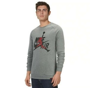 nike jordan jumpman crew neck sweat in grey