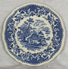 Vintage Woods Burslem England SEAFORTH Blue 8-7/8” Plate Enoch Ralph