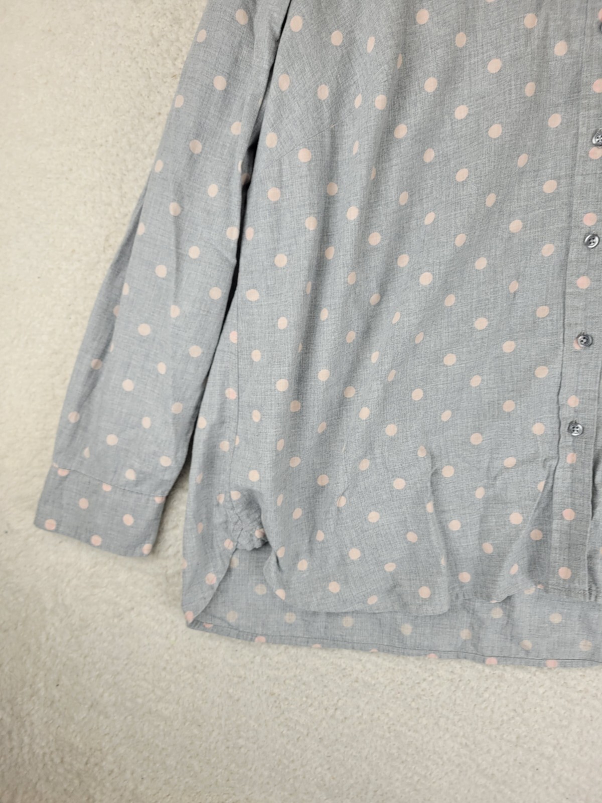 Talbots Collared Button Front Womens 2X Gray Pink… - image 5