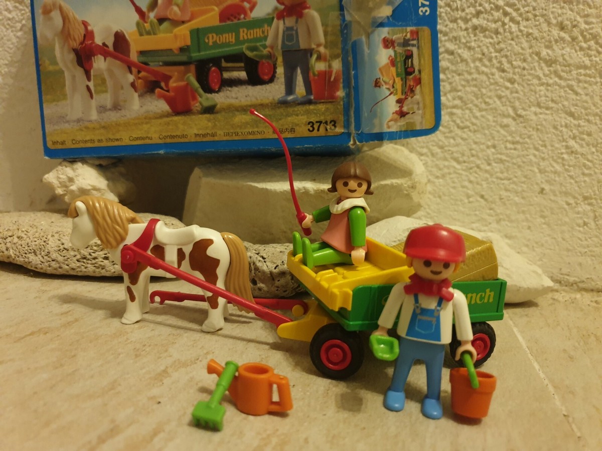 Playmobil 3713 Ponywagen, Kutsche, Bauernhof, Pony, Set