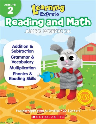 Learning Express Reading and Math Jumbo Workbook Grade 2 - Paperback Scholas...