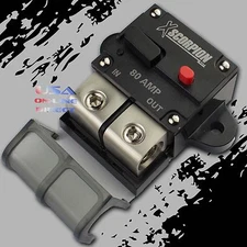 80A Amp Manual Reset Inline Circuit Breaker Platinum Terminal Block Marine Auto