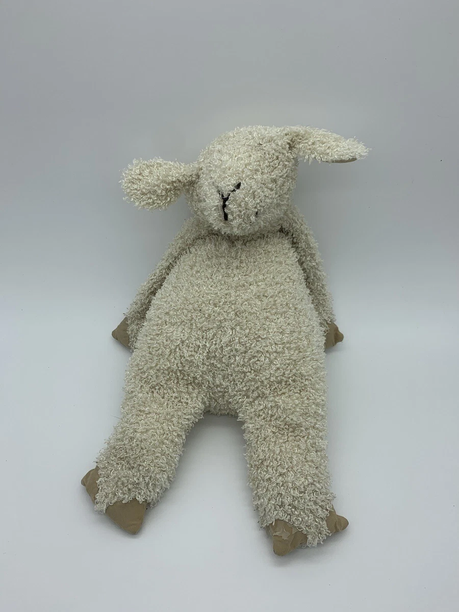 Jellycat Curly Lamb Sheep London Plush Bean Stuffed Animal Medium 16 No  Eyes