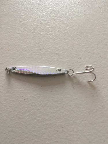 Mackerel bass and pike fishing lures 3x 21 Gram Silver Black EyeChrome Finished - Picture 2 of 6