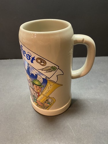 Vintage 1 liter German Oktoberfest Beer Stein Mug Munchen 8 Inches Talk Large - Picture 2 of 6