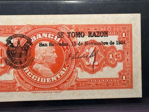 El Salvador - 1 Colon - Banco Occidental 1 Enero 1929 PMG 64 - Pick S192 - Picture 6 of 6