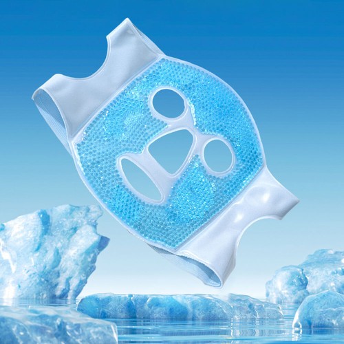Cold Face Eye Mask Reusable Ice Face Mask for Dark Circles and Puffiness (Blue) - Picture 7 of 10