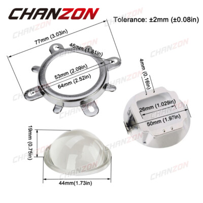 10pz 20mm trasparente LED ad alta potenza lente collimatore riflettore