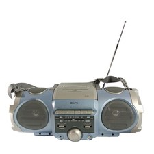 GPX C848SM Portable Am/FM Boombox w/ Cassette Player Bass Boost System Blue