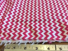 FABRIC FINDERS 1406 RASPBERRY WHITE CHEVRON-60 INCH WIDE--BY THE YARD