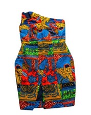  Kleid mit afrikanischem Muster Größe 8-14