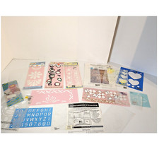 Quilting Painting Craft Stencil Lot of 17 Stencils Geometric Letters Flowers Art