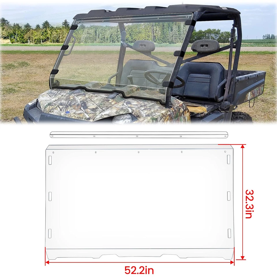 For Polaris Ranger XP 800/ XP 800 Crew/800 6x6 Scratch-Resistant Full Windshield Foto 2 de 4