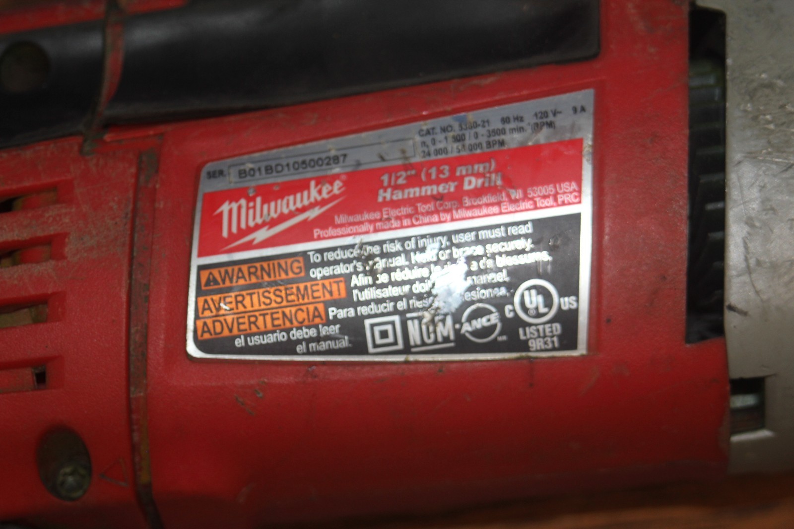 Milwaukee 538021 1/2" Corded Hammer Drill eBay