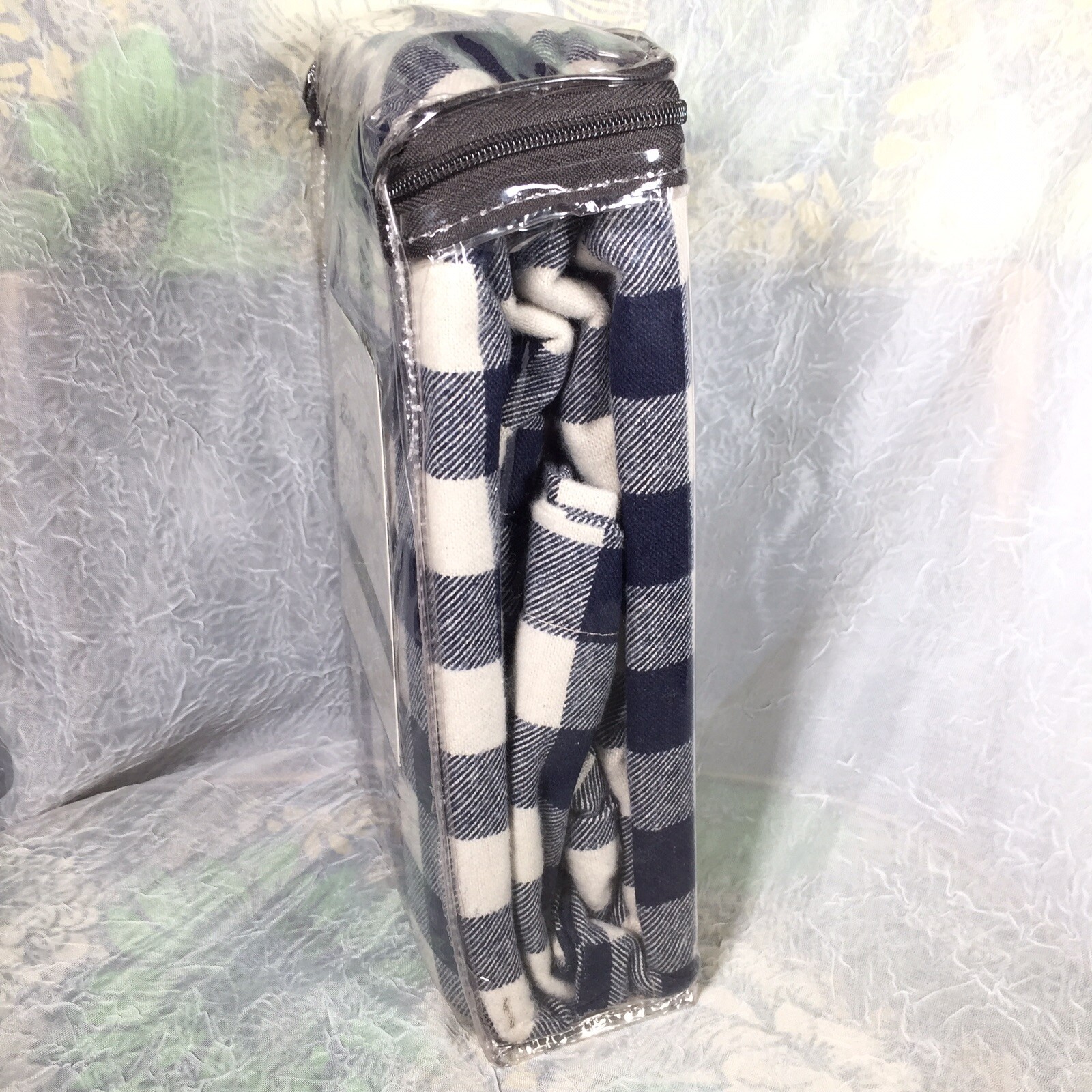 Eddie Bauer Euro Sham Set 26“ X 26“ Square Cotton Navy Blue White Check