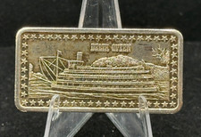 Delta Queen Ship Silver Art Bar Hamilton Mint Wonders of America .999 1 Oz. 105.83 per troy oz