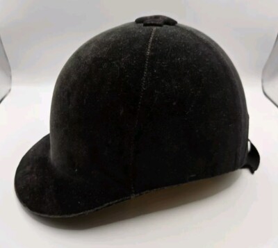 Vintage The Rutland Harry Hall Horse Riding Helmet Black Velvet - Size 6 3/8