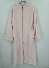 Softies 48" Plush Velour Mandarin Collar Zip-Up Robe sz S Women's Blush Pink NEW
