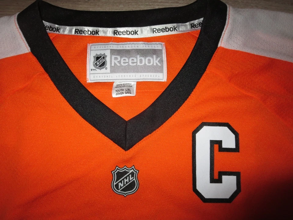 Camiseta deportiva juvenil Claude Giroux #28 Philadelphia Flyers NHL Reebok XL 18-20  Foto 2 de 3