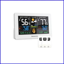 Comprehensive Indoor Outdoor Weather Forecast Station with Alarm & Color Display