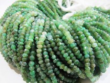 Natural Chrysoprase Rondelle faceted Beads 3 to 4mm Strand 13 inch Long