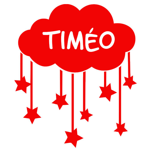 Sticker Mural Nuage Avec Prénom Personnalisable - Décoration Chambre Enfant - Neuf