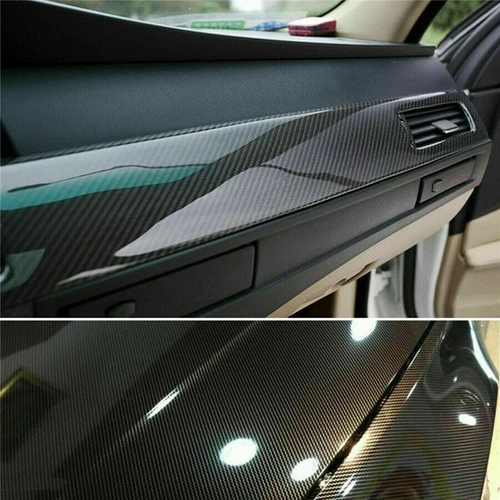 Parts Accessories Glossy Vinyl Film Car Interior Wrap Stickers Black Bubble Free