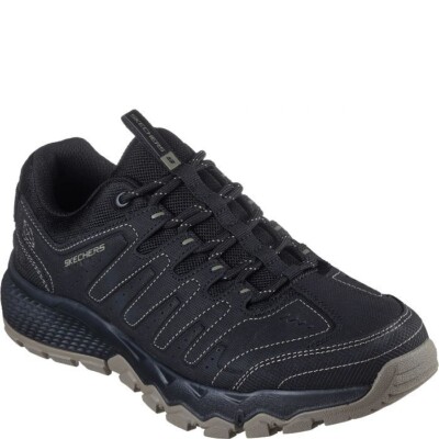 Black Skechers Shoes Men's Wide Fit Sport Memory Foam Outdoor Hike Trail  237615