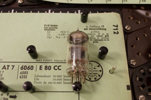 E-Röhre Telefunken ECC 81 Triode Tube10/10 mA auf Funke W19 geprüft BL-2326