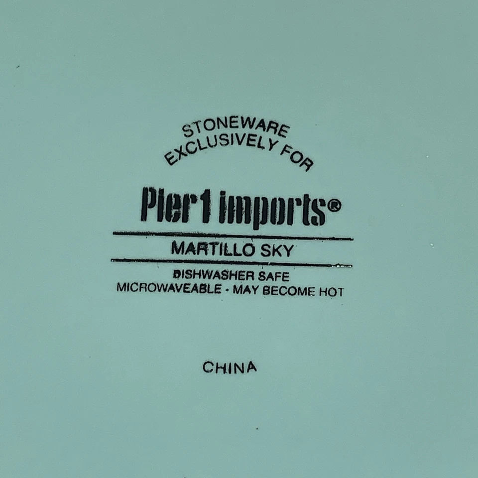 Pier One Imports Martillo Platos de Ensalada Azul Cielo Bordes en Relieve JUEGO DE 8 ❤️ Foto 4 de 4