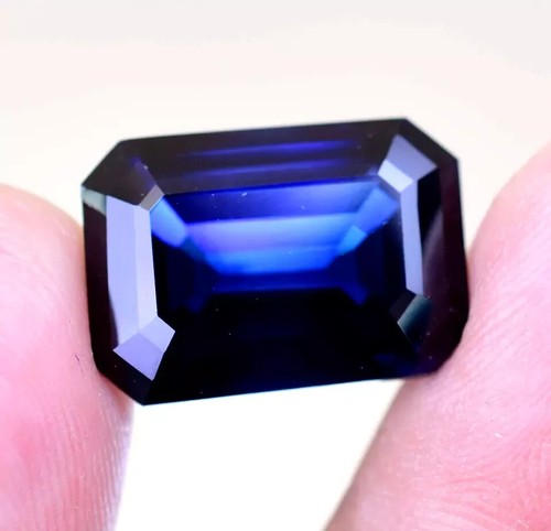 Natürlicher blauer Saphir makellos 40 Ct smaragd geschnitten zertifizierter loser Edelstein - Bild 7 von 8